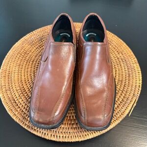 Nunn Bush Mens  Brown Leather Slip On Loafers Comfort Gel Dress Shoes 10.5